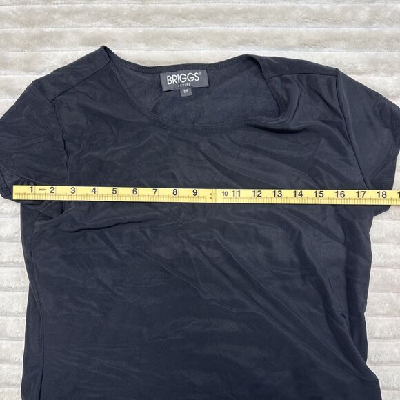 Briggs Womens Black Tshirt Size Petite Medium - Picture 3 of 7